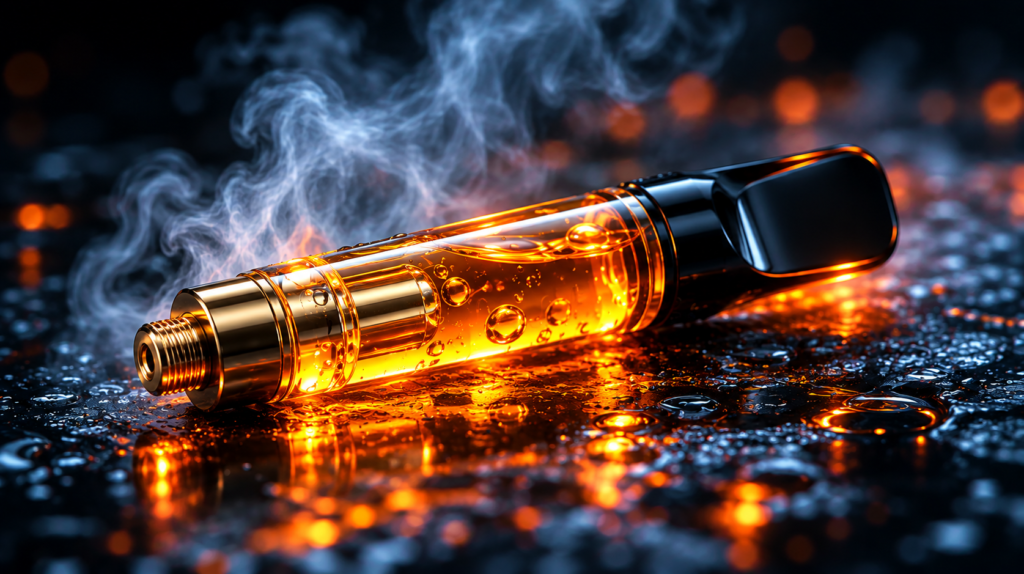 THC Cartridge kaufen Deutschland 510er Gewinde Kartusche mit goldener Destillat-Füllung
